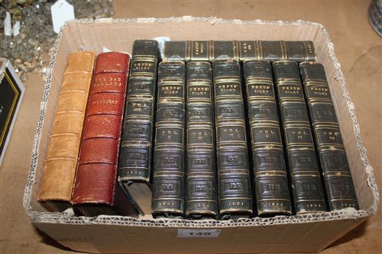Pepys Diary, 8v, George Bell, 1904, 3/4 blue Morocco, Bab Ballads, 1910, full Morocco & Chaucer, Works, 1907, full calf (10)